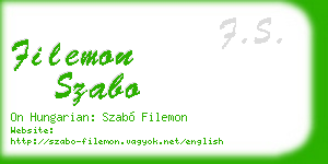 filemon szabo business card