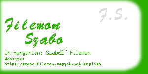 filemon szabo business card